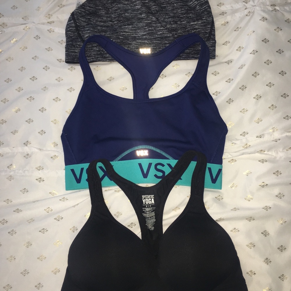 3 Victoria’s Secret sport bras small